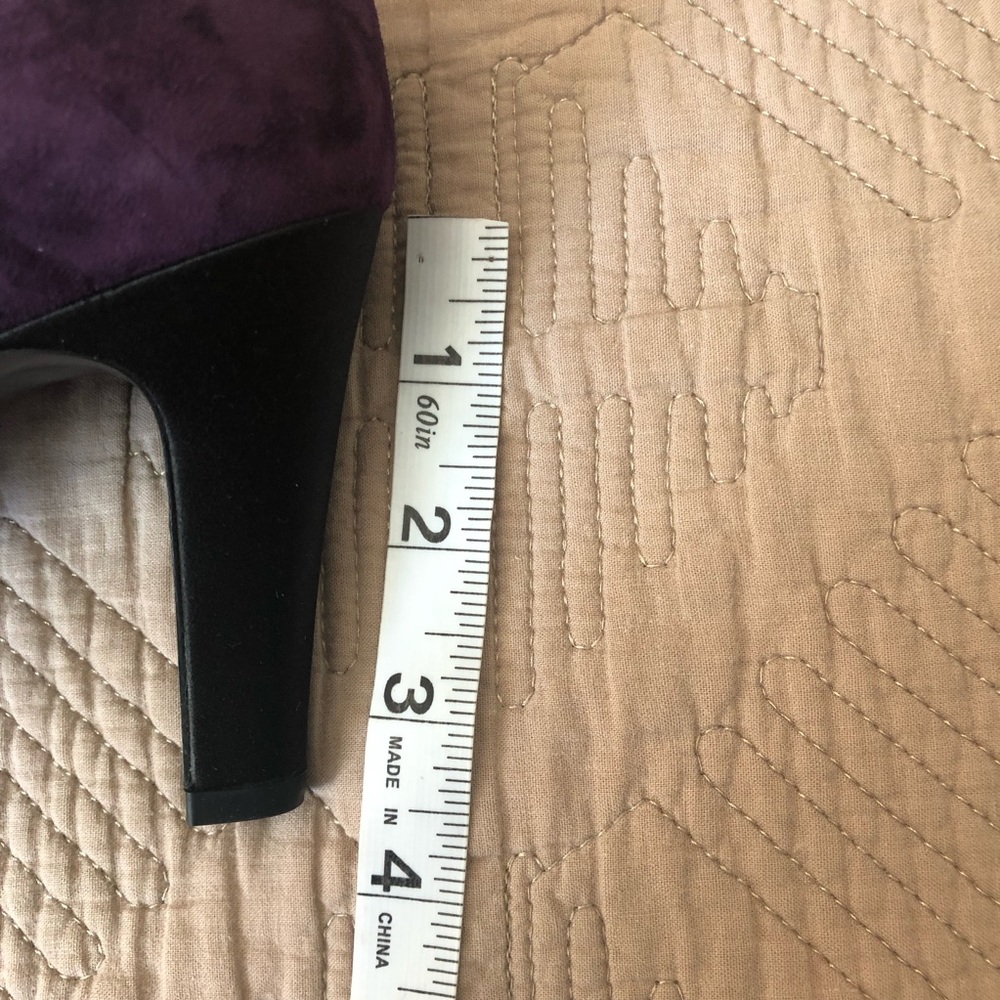 Auth CHANEL purple suede satin black cap point toe pumps heel NEW Gabrielle Coco - Picture 15 of 17